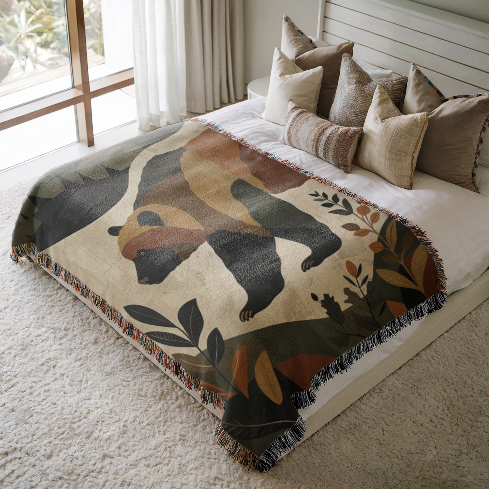 Havelli Studio – wholesale Throw blanket – Vioretta Rustic Bear Woven Blanket0