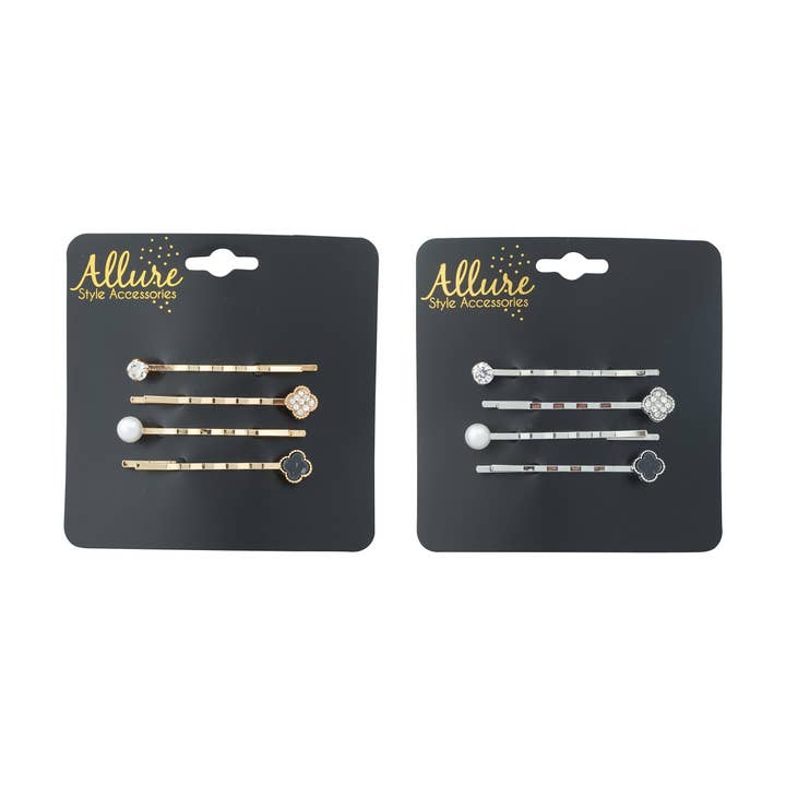 Horquillas Allure Rhinestone, 4 paquetes para venta al por mayor de Allure Style Accessories