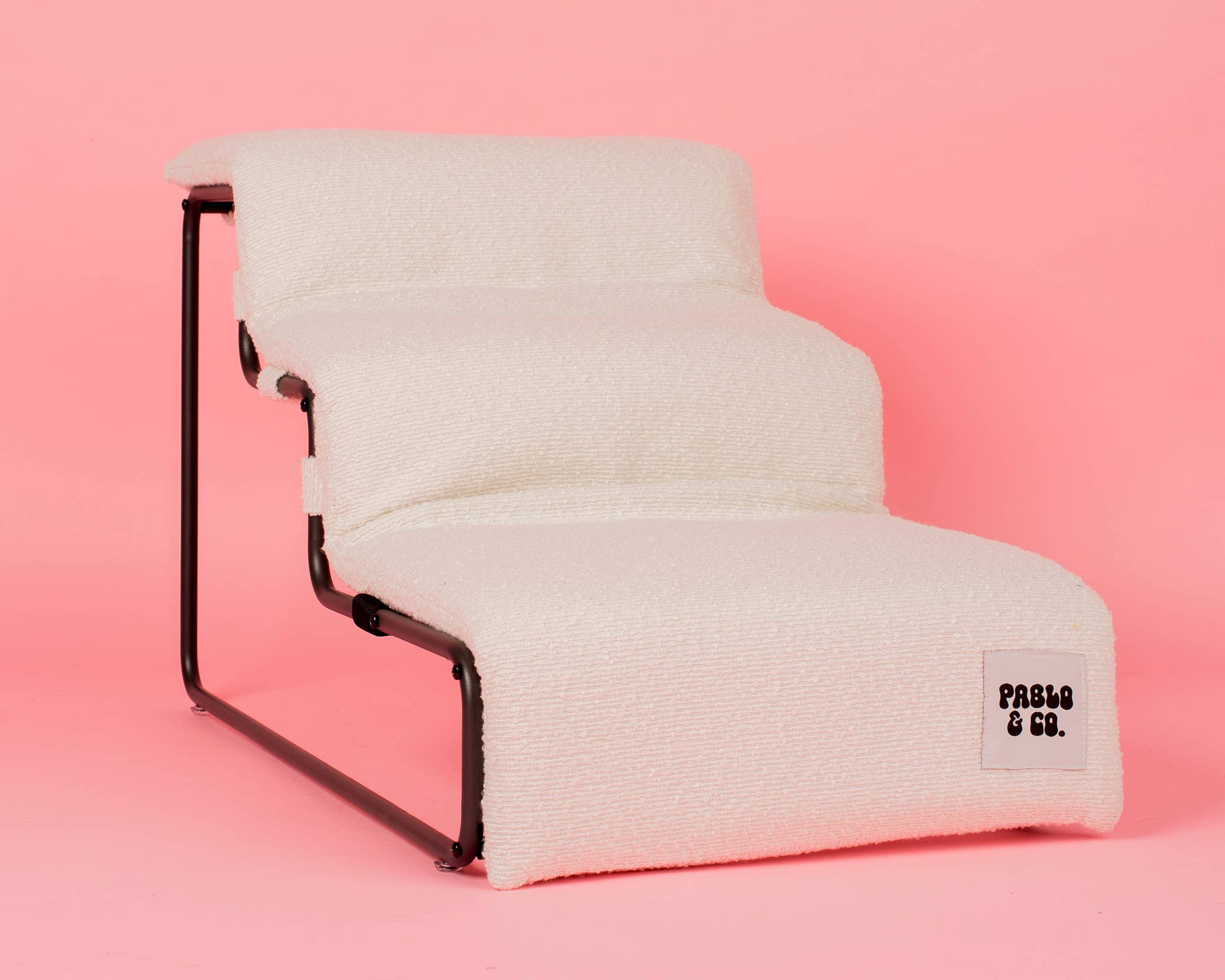 Pablo & Co. Boutique - Wholesale Pet Bed - Cat/Dog - Pet Stairs for Cats & Dogs - White Boucle1