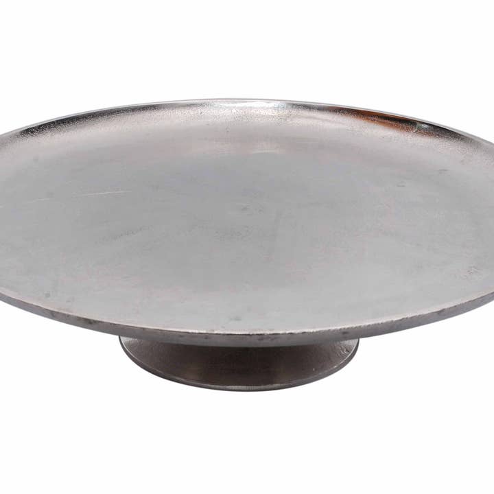 Nikkel aluminium taartstandaard (5,5 „Hx16"D) voor wholesale door S.N.K. Home Decor