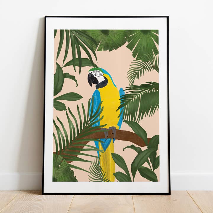 Parrot Illustration Art Print for wholesale by Moonbean Designs