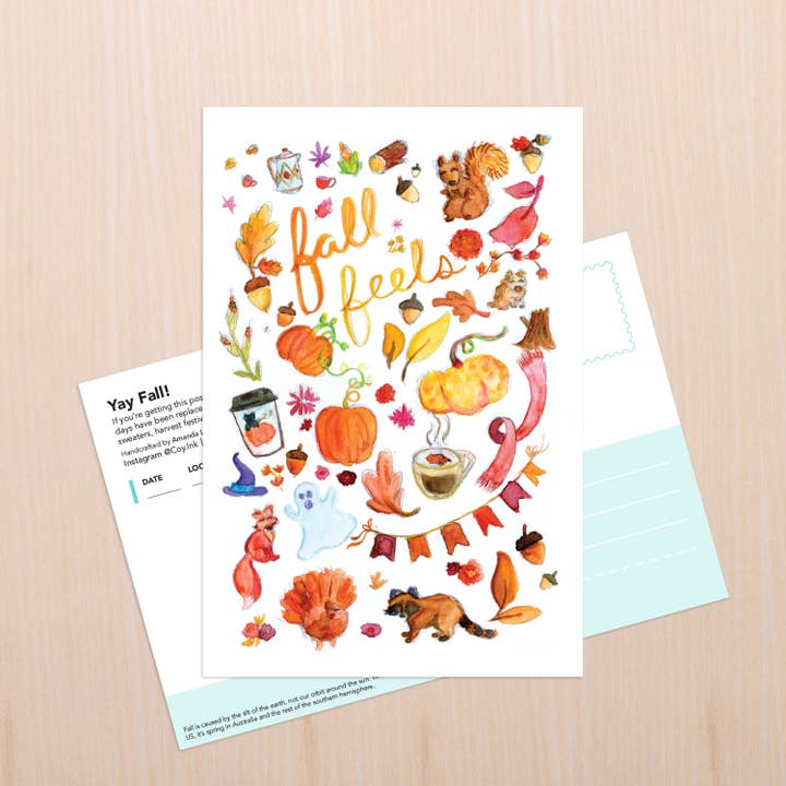 Happy Fall Feels Print for engroshandel hos Coy Ink Studio
