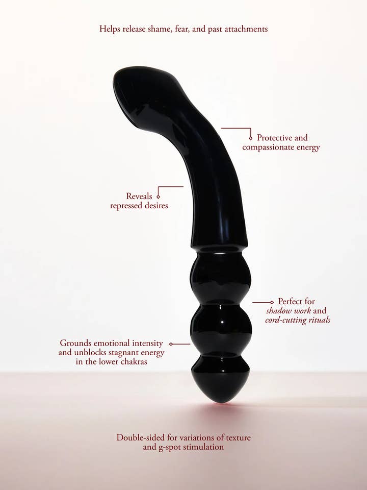 Xaga Viper Crystal Dildo - Black Obsidian for wholesale by Chakrubs