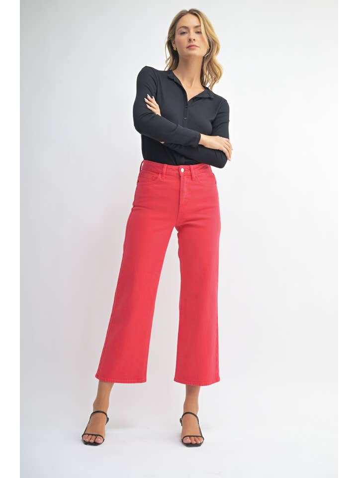 Just USA Jeans - Wholesale Jeans - Women's - JP239 - RED - Slim Wide Leg