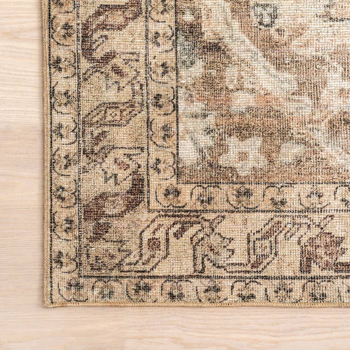 Beige Hillstone Collection Ahmeira Traditional Vintage Medallion Area Rug for wholesale on Faire6