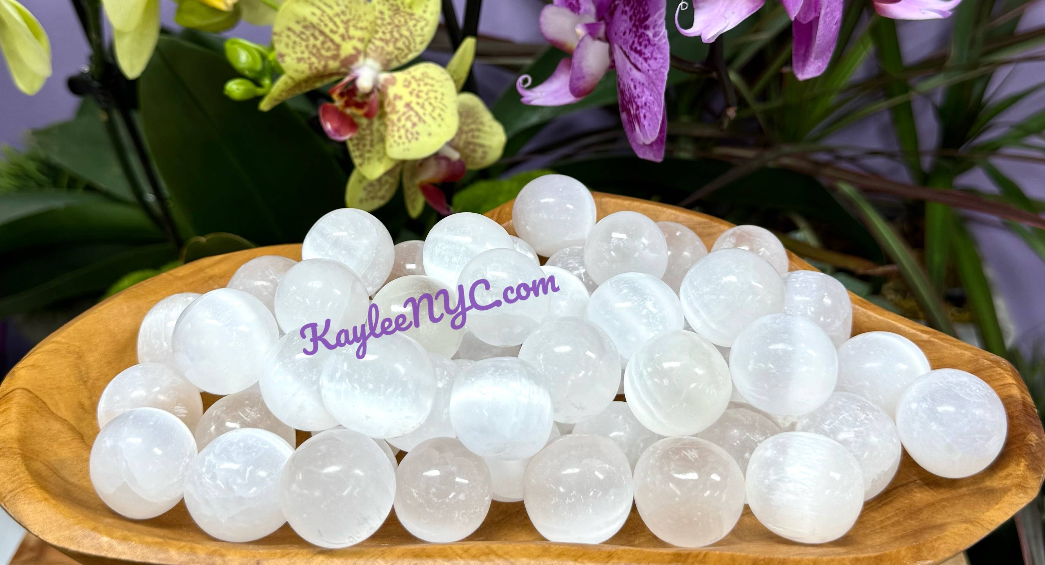 KayleeNYC - Wholesale Spiritual Stone/Crystal - 2 Lbs Natural Selenite aka Satin Spar Tumble Healing Energy4