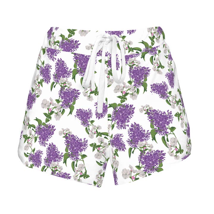 Amanda Blu - Wholesale Sleepwear Bottom - Women's - Spring Blooms Pajama Shorts | Purple Floral PJ Bottoms