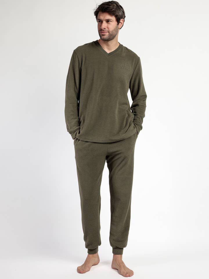 ADMAS Home Pyjama Manches Longues Texture Carreaux pour Homme pour la vente par ADMAS