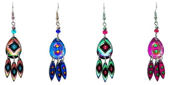 Pichincha - Wholesale Dangle Earrings - Acrylic Southwest Style Geometric Shape Long Dangle Earrings1