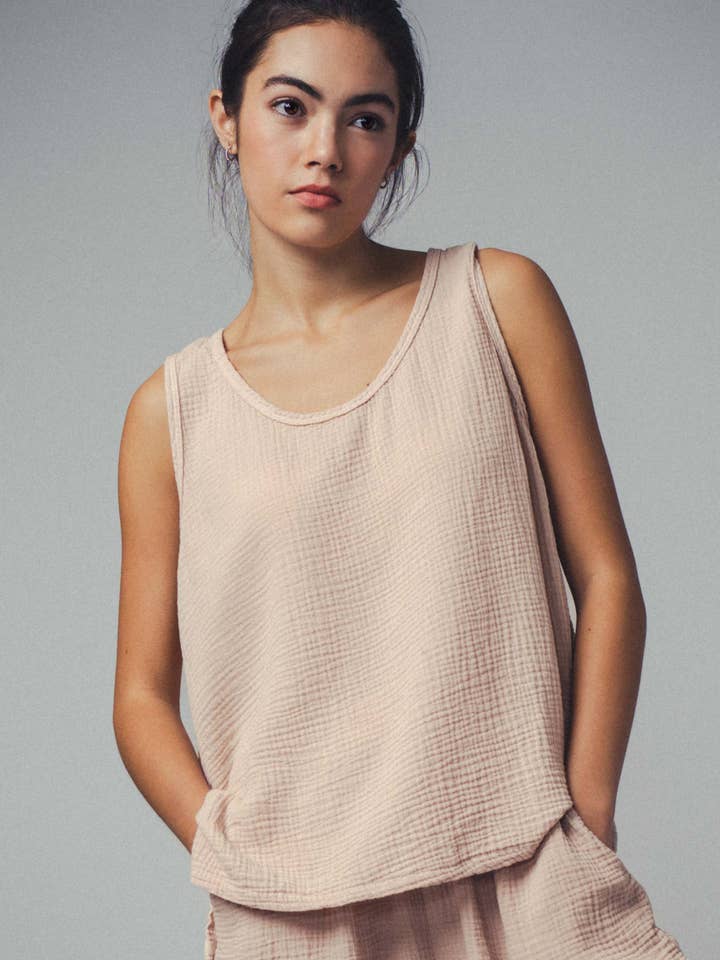 Urban Daizy - Wholesale Tank Top - Women's - Vintage Washed Double Gauze Tank Top21