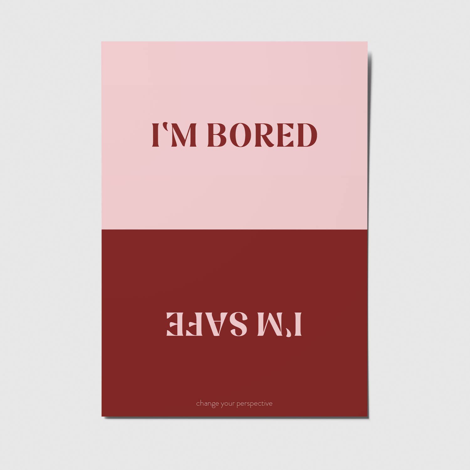 studio mirabella - Wholesale Everyday Greeting Card - I'm bored - I'm safe - A6 postcard0