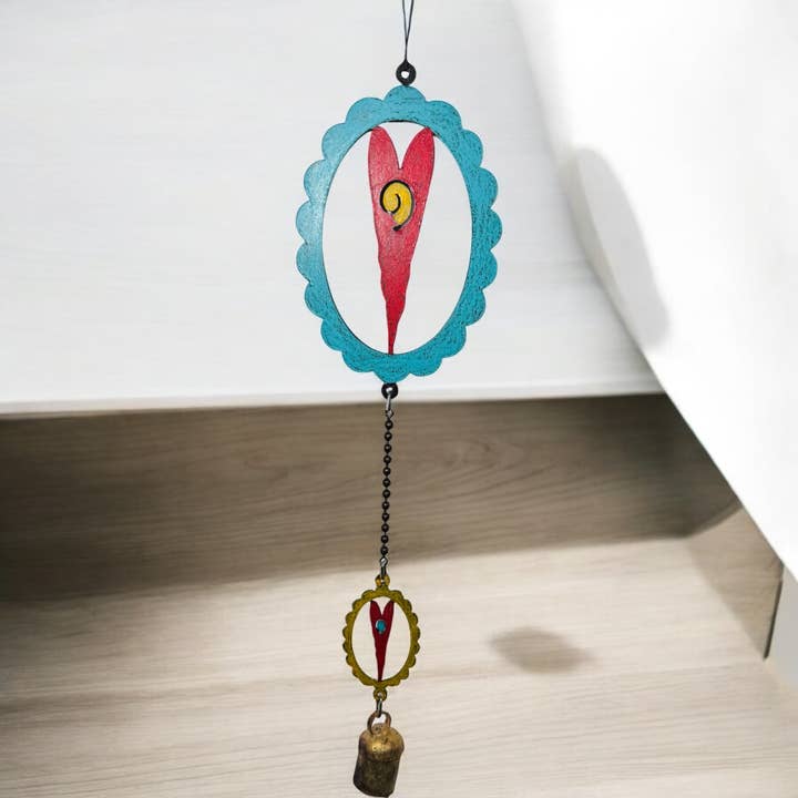 Whimsies – wholesale Vindspel – Hjärta vindspel Hjärtlig återvunnen metallgåva trädgårdsälskare1