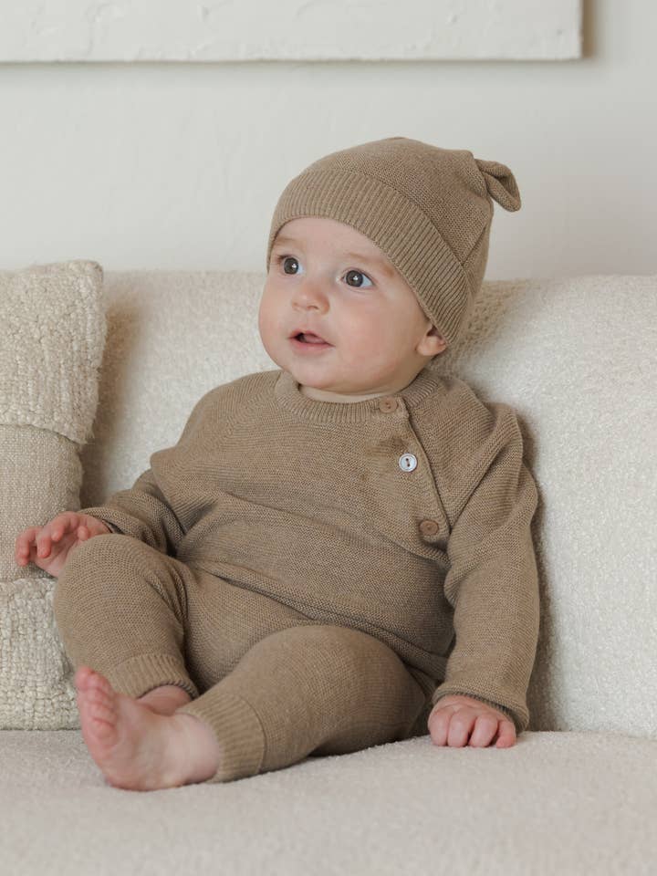 Quincy Mae - Wholesale Knit Sweater - Kids - Bailey Knit Sweater Heathered Mocha2