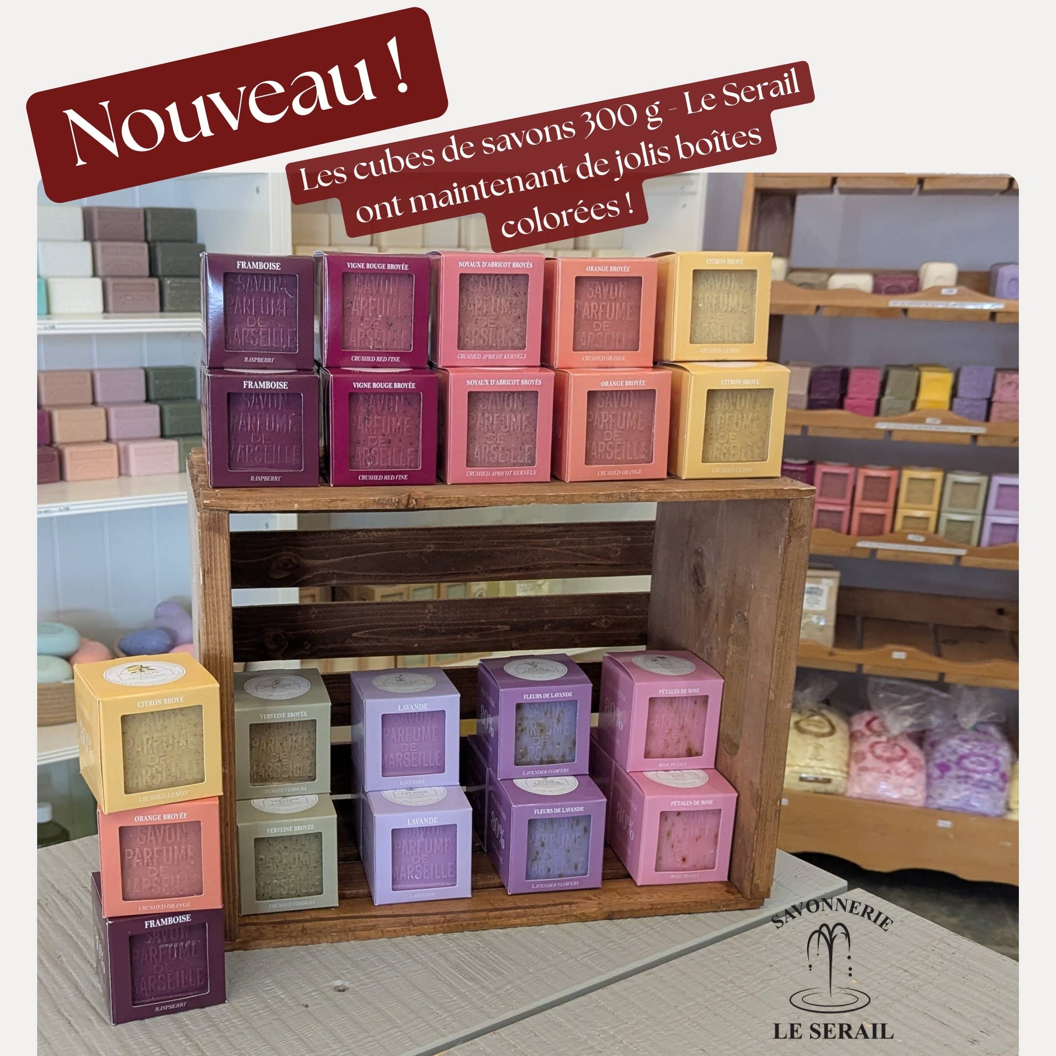Au Savon de Marseille - Vente Pains de savon - Bloc de savon de Marseille - 150 g ou 300 g - Parfumé - Le Serail18