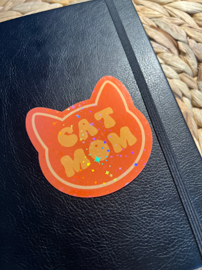 KDC Craft Shop - Wholesale Sticker - Cat Mom Sticker | Cat Dad Sticker | Holographic Cat Sticker7