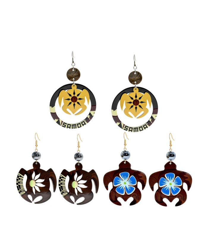 DK Hawaii - Wholesale Dangle Earrings - 5CM Honu Turtle Earrings – Assorted Designs