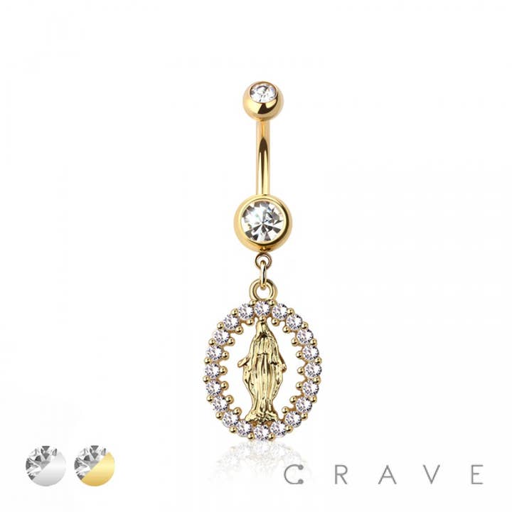 CIONDOLO DA DONNA DI GUADALUPE CON ZIRCONIA CUBICA MULTIUSO IN ACCIAIO CHIRURGICO 316L per la vendita all'ingrosso da parte di CRAVE