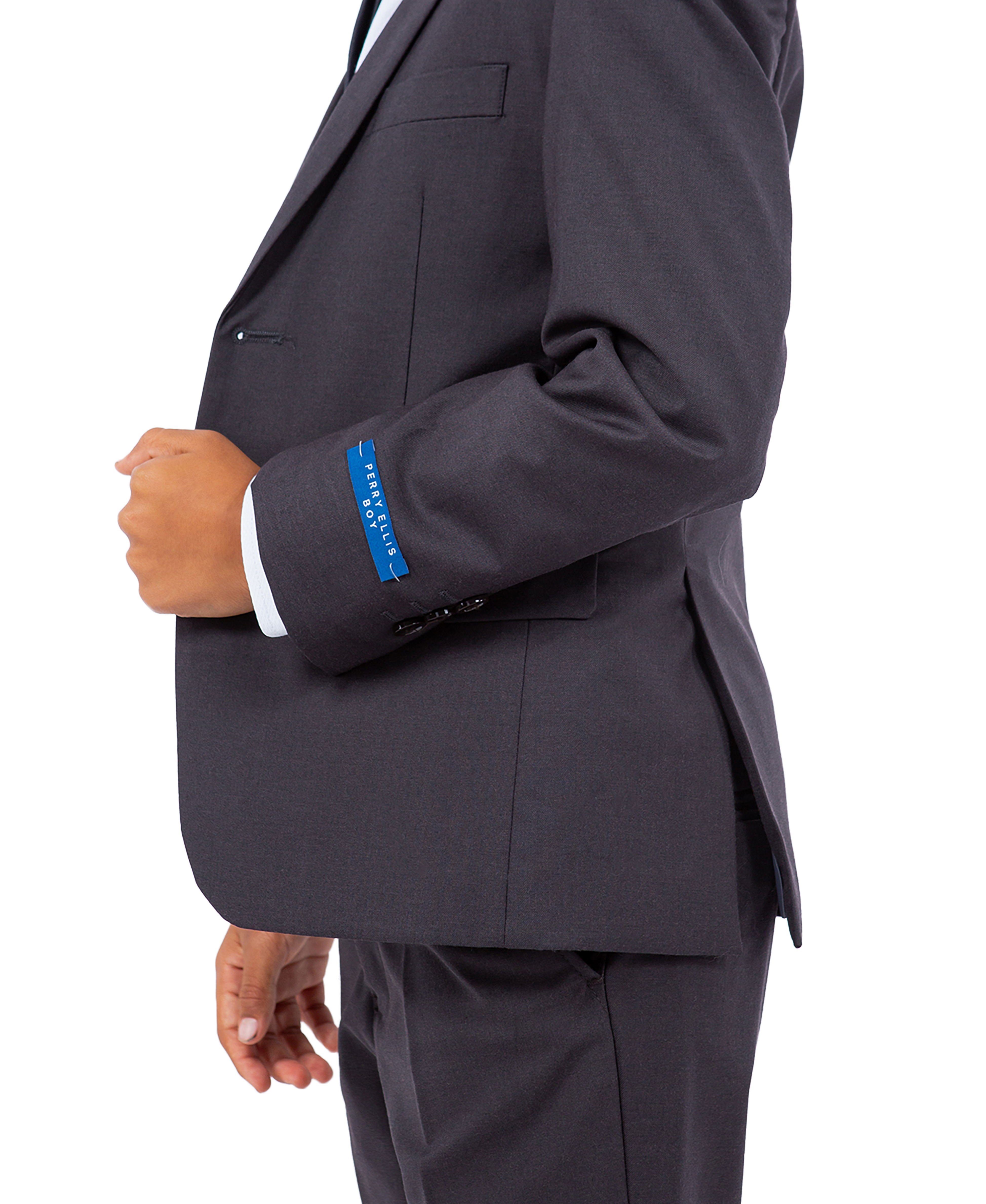 Dark Grey Perry Ellis Boys Suit, Slim-Fit 5pc (Includes Tie) for wholesale on Faire3