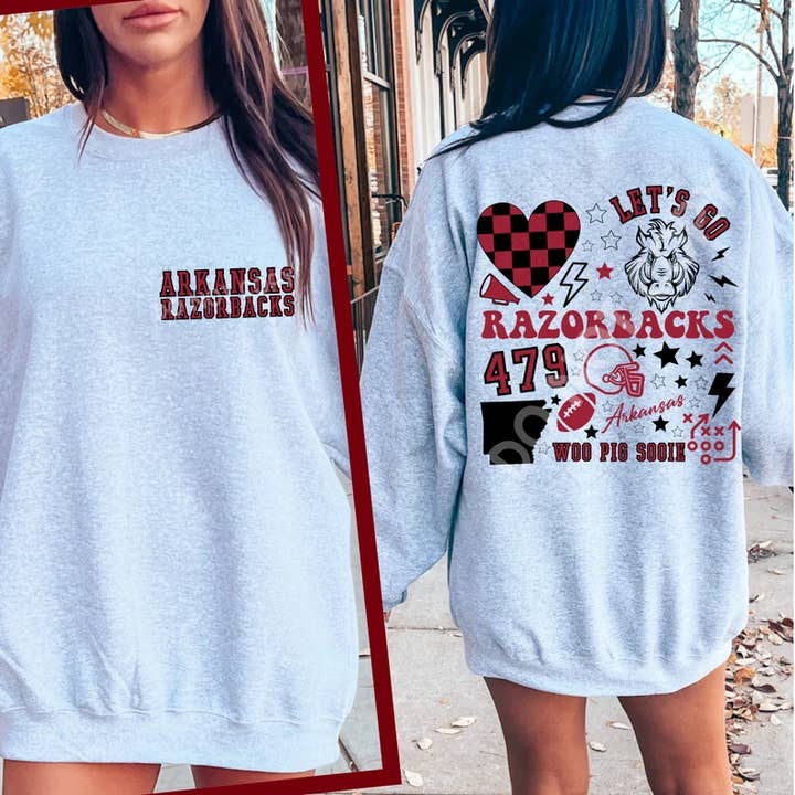 Razorback football retro sweatshirts for wholesale by Southern Designs & Home Decor