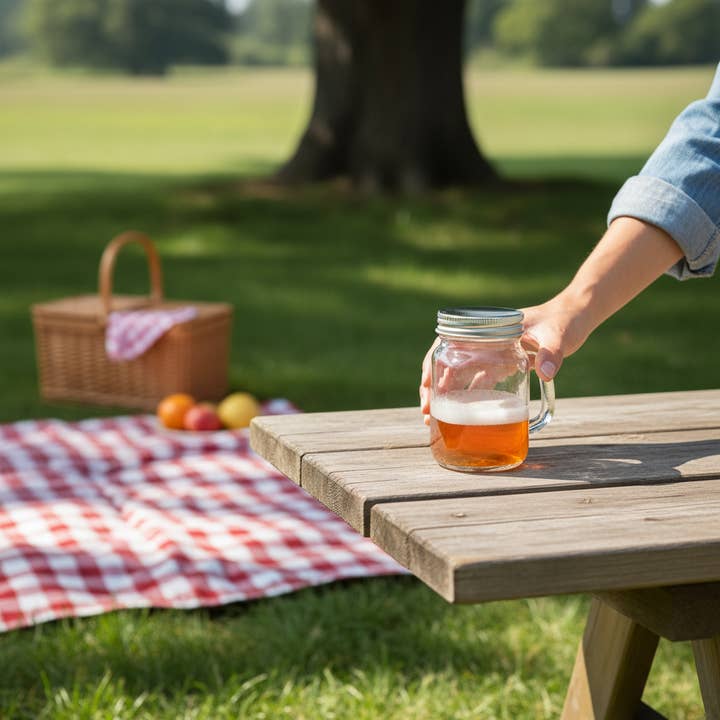 Kadra Kitchenware - Wholesale Jar - Vikko - Mini Mason Handle Jar (SS Lid) , 5 Oz1