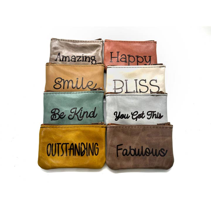 Vicki Jean Leather Design Co. - Wholesale Pouch - Women's - Extra Small Inspirational Word Leather Pouches2