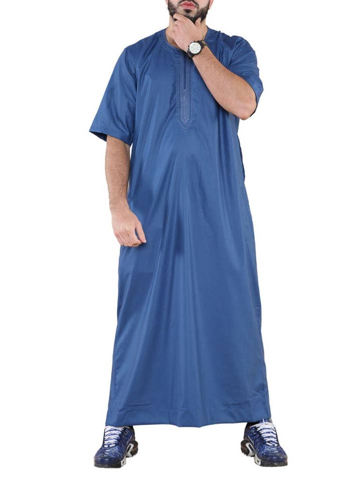 Infinity Leather (Upperclass Fashions Ltd) - Vente Peignoir – homme - Thobe pour homme islamique marocain et saoudien avec fermeture éclair – Robe kaftan arabe6