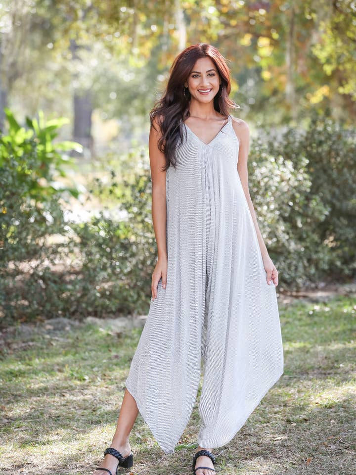 Sacred Threads - Wholesale Romper - Women's - Ethereal Striped Chic Romper
