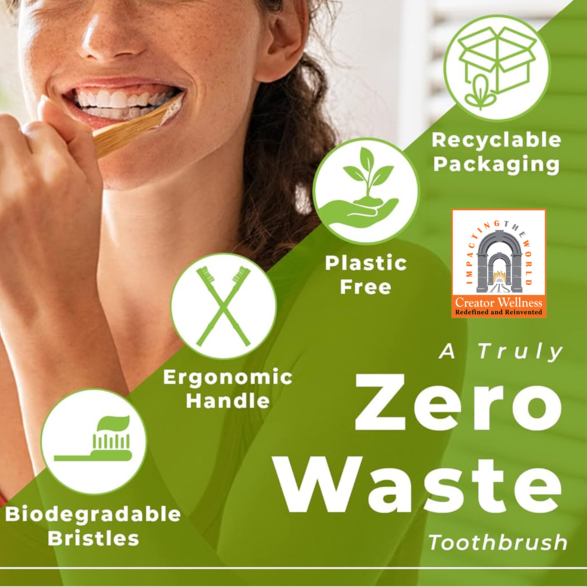 Creator Wellness - Wholesale Toothbrush - Bamboo Charcoal Toothbrush 4-Pack with Floss-Tip Bristles4
