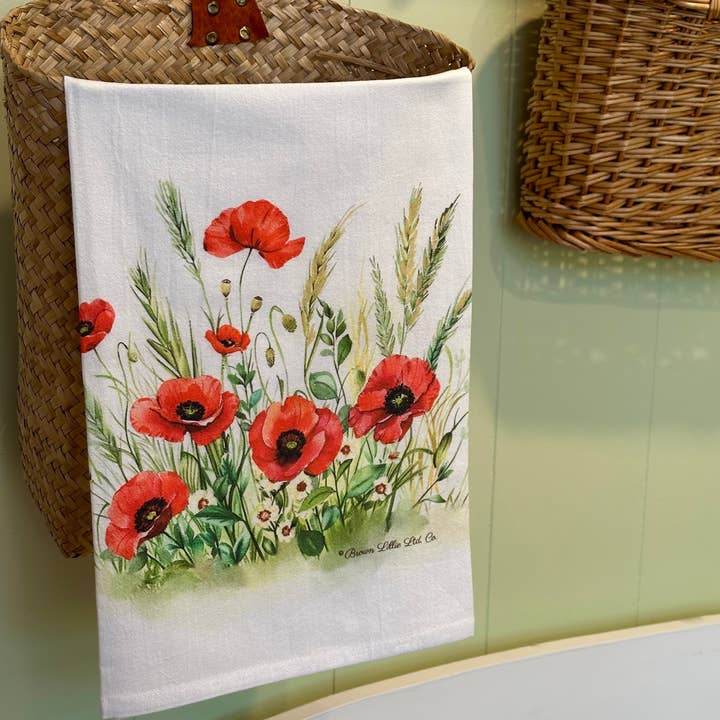 Brown Lillie – Großhandel Geschirrtücher – Rote Mohnblumen 28" Bestes Geschirrtuch | 100% Ringspun-Baumwolle8