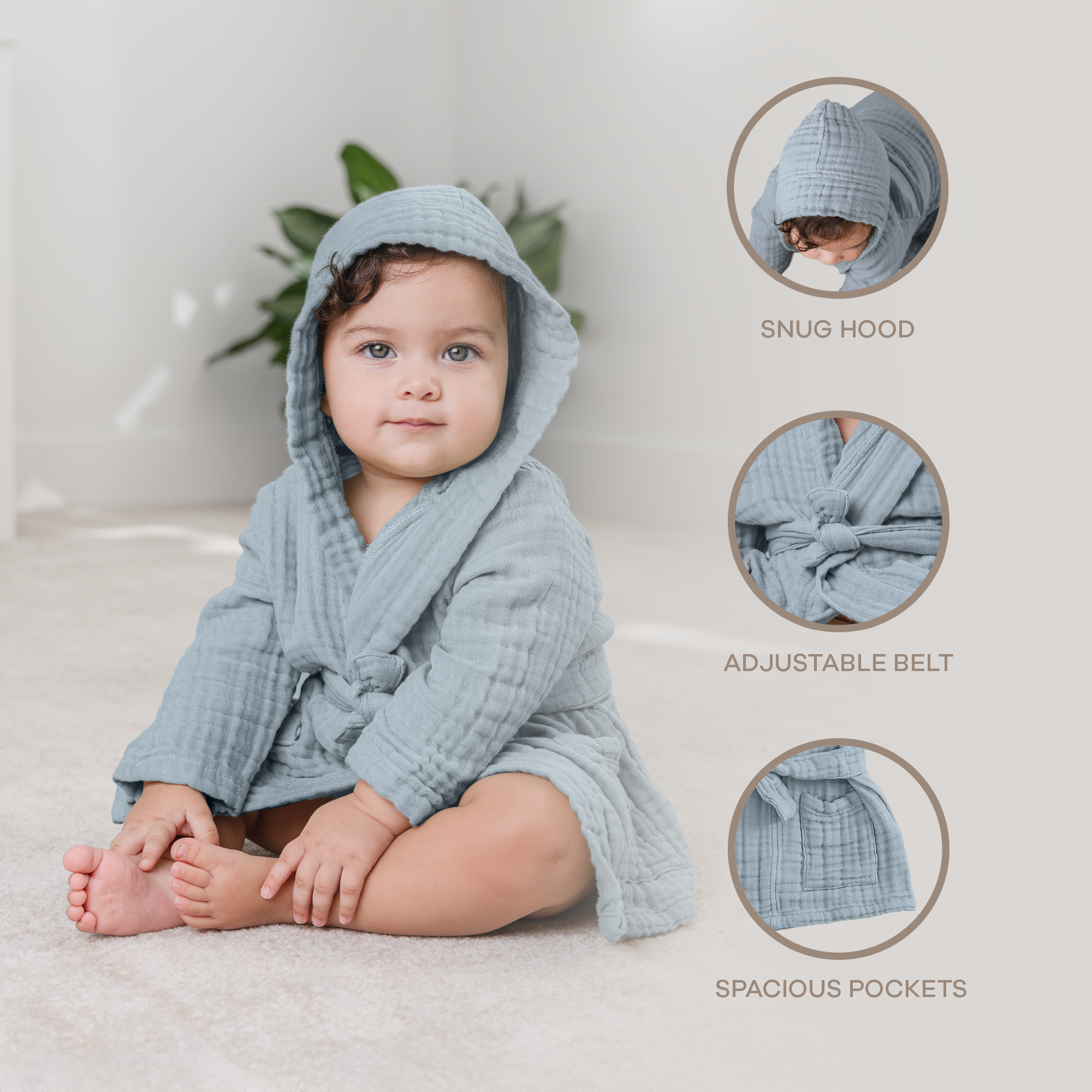 Comfy Cubs - Wholesale Robe - Kids - Muslin Bath Robe for Kids, Cotton Bathrobe by Comfy Cubs23