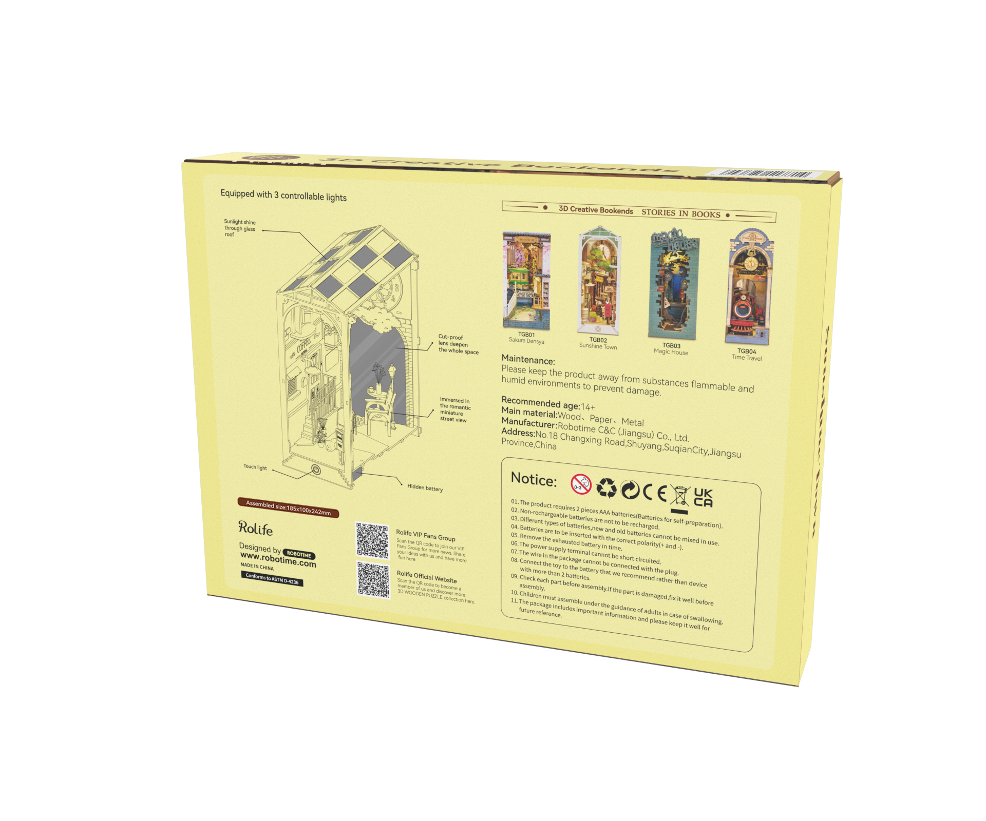 Robotime - Wholesale DIY Craft Kit - TGB02 Rolife Sunshine Town DIY Book Nook Shelf Insert Kit6