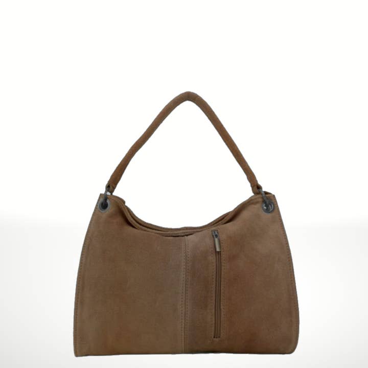 ITALIAN'S LEATHER - Wholesale Shoulder Bag - Women's - Riccio Suede Leather Bag 22021423