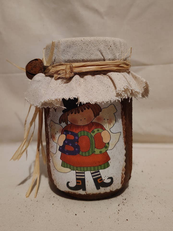 Primitive Witch Grubby Decor Jar for wholesale by The Heritage Primitive Gift Shoppe