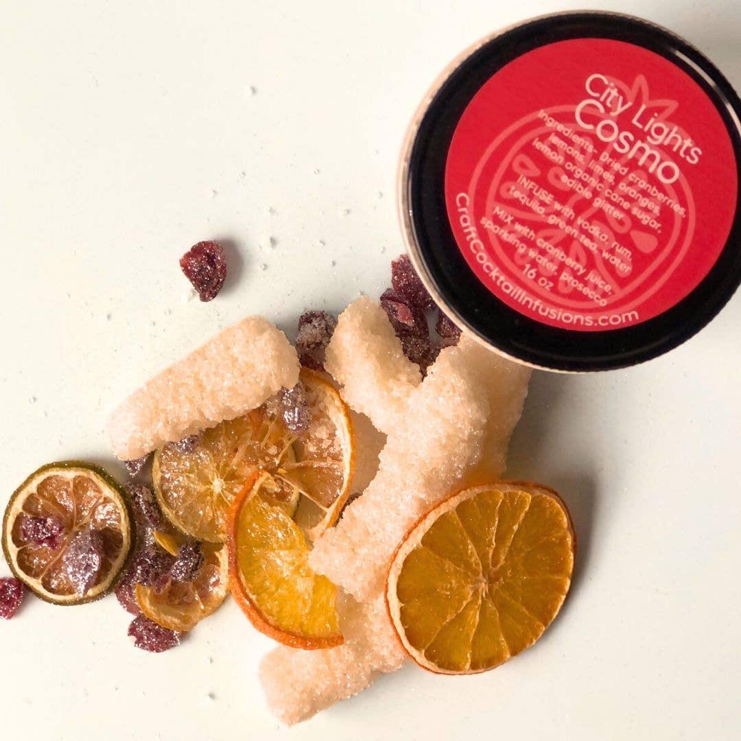 Craft Cocktail Infusions - Wholesale DIY Drink Kit - Cocktail Kit City Lights Cosmopolitan w/ Edible Glitter1