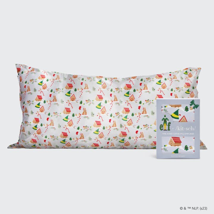 KITSCH - Wholesale Bedding Pillowcase/Sham - elf x kitsch King Satin Pillowcase - Periwinkle Christmas