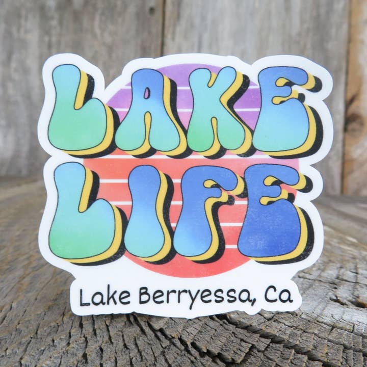 Lake Life Lake Berryessa California Adesivo impermeável Camping ao ar livre Lembrança do Vale do Napa por atacado de Kirk's Krafts