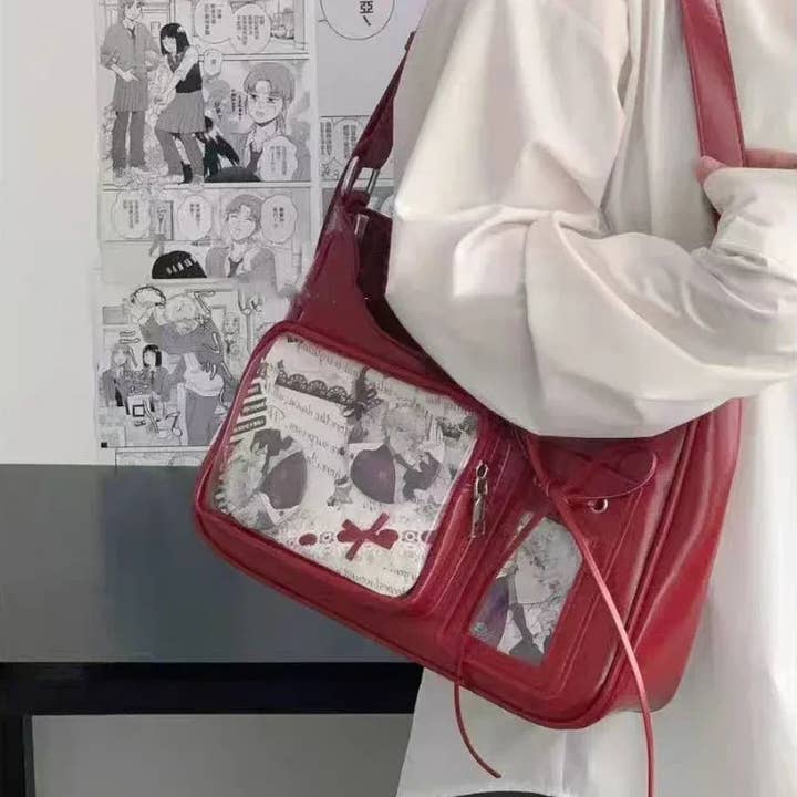 CandBBaby – Engroshandel Crossbodytaske - Dame – Y2k Harajuku Skuldertaske Kvinder Koreansk Transparent Ita Taske Skole Crossbody Taske Kvindelig Japansk Designer Preppy Håndtaske Pung4