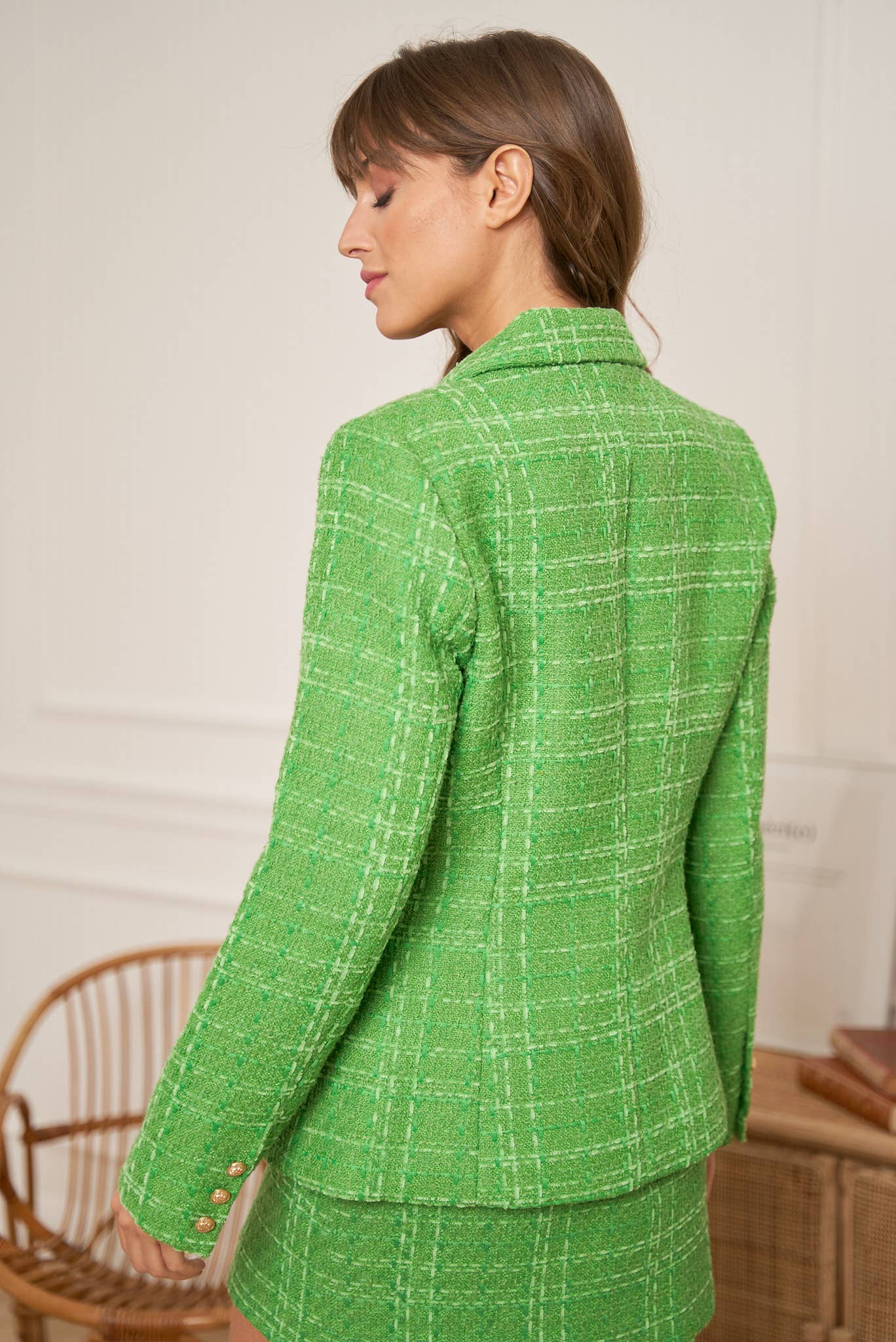 Attentif Paris – wholesale Jacket – Women's – Slim Fit Plain Tweed Jacket17