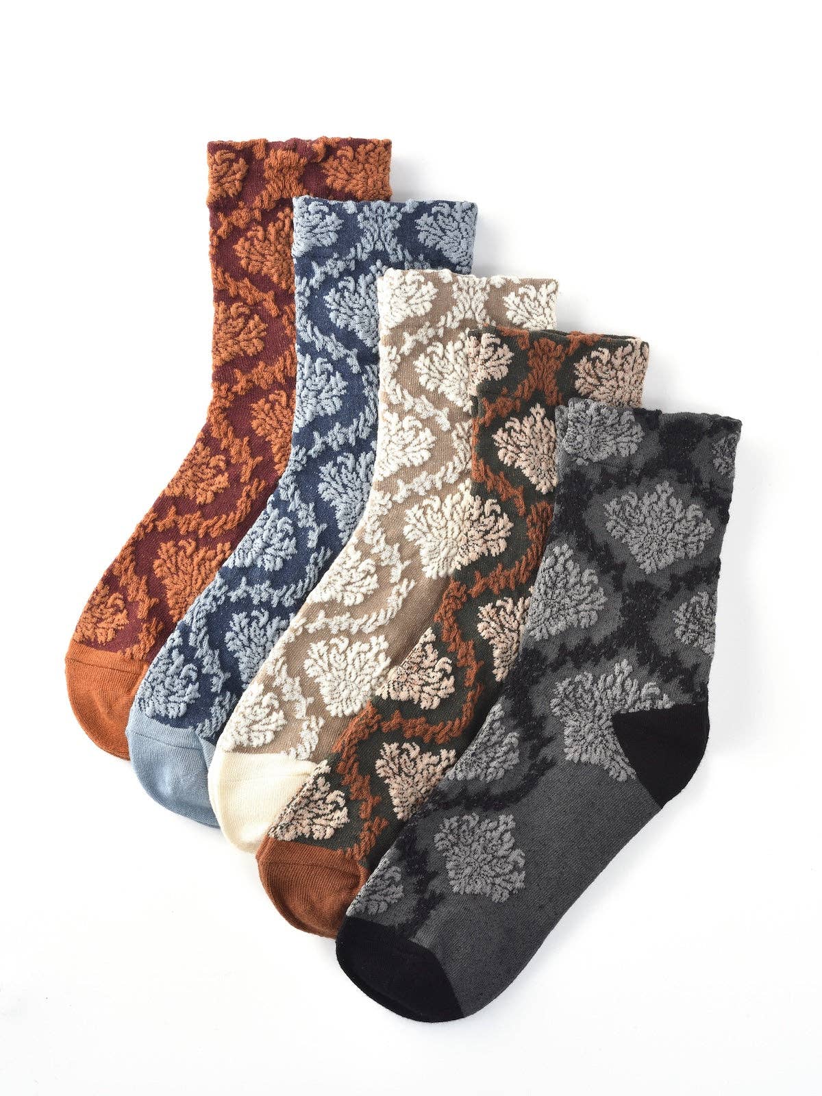 Funkyrel® Atzbranding Limited - Wholesale Socks - Women's - Rufia – Capsule Textured Jacquard Crew Socks1