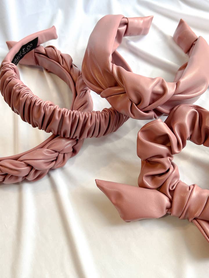 Pink Pleather Headbands for wholesale by Grace.E.Co
