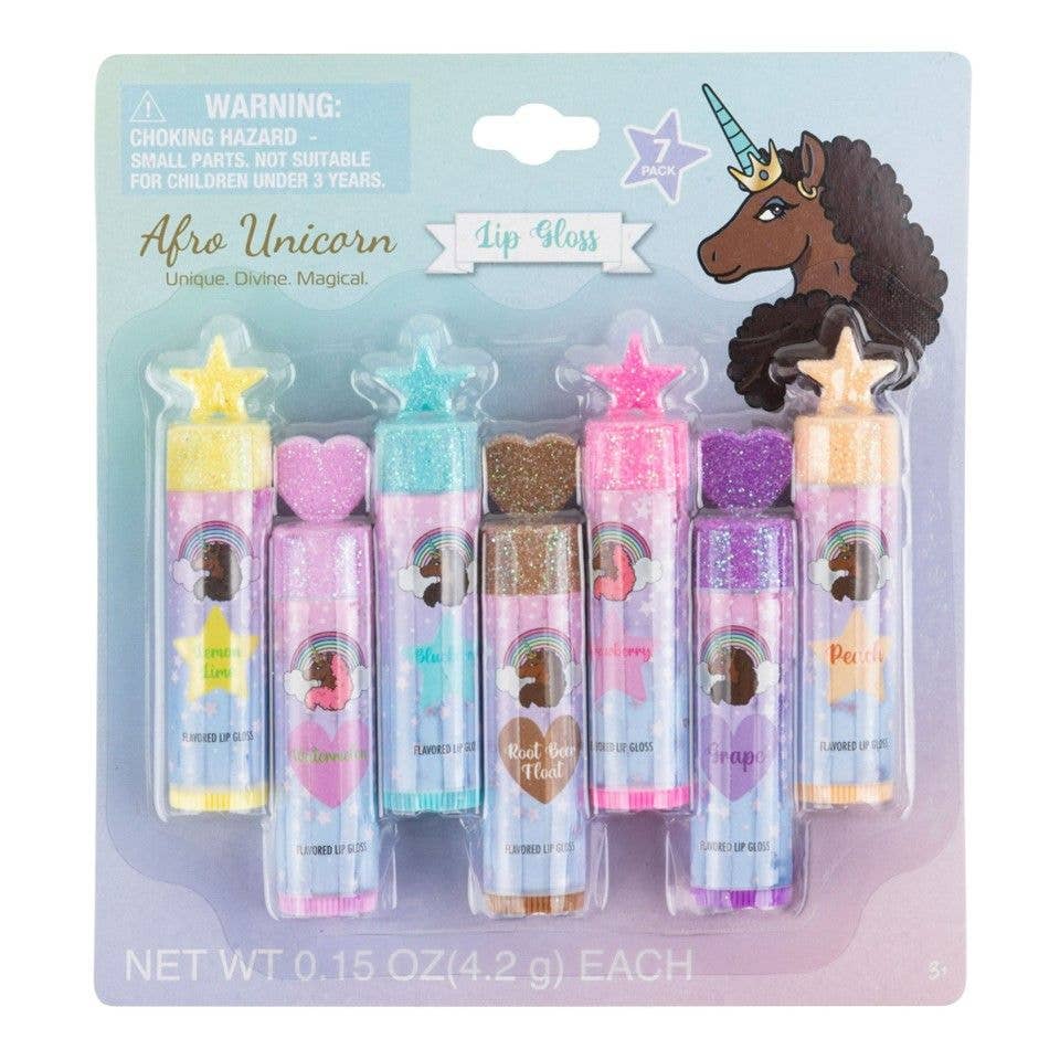 GreatBuy.com - Wholesale Lip Gloss - 7pc 0.15oz AFRO UNICORN LIP GLOSS C/P 480