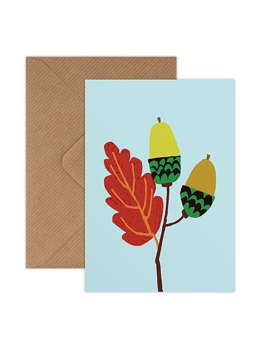 Acorn Mini Card for wholesale by Brie Harrison Ltd