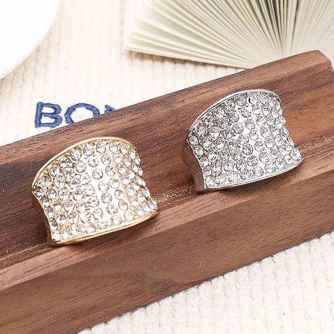 12pk Oval Bold Bling Rhinestone Fashion RIngs for wholesale by Diacly
