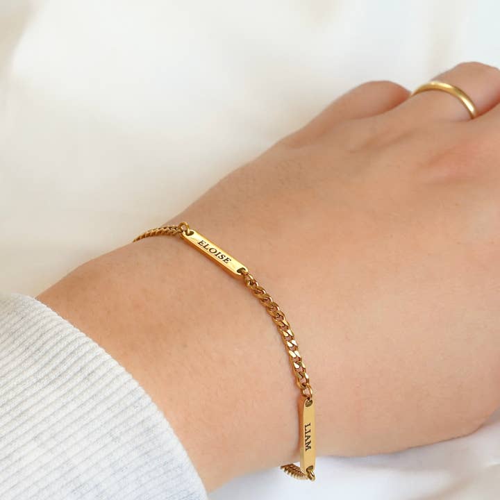 Blueyejewelry - Wholesale Link & Chain Bracelet - Engraved Name Bracelet- Waterproof Name Paperclip Bracelet5