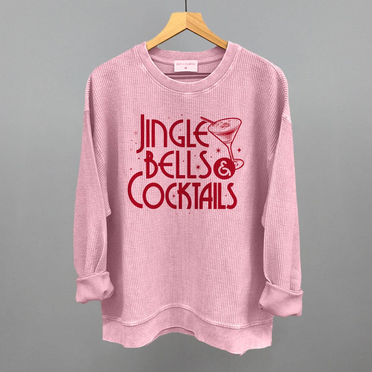 Ivy + Cloth - Wholesale Graphic Sweatshirt - Women's - Jingle Bells & Cocktails0