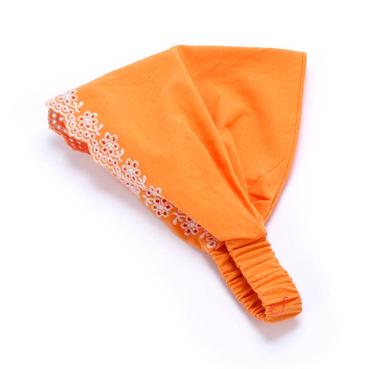Girls Eyelet Embroidered Bandana Headband (Ages 5-12) for wholesale by Peppercorn Kids