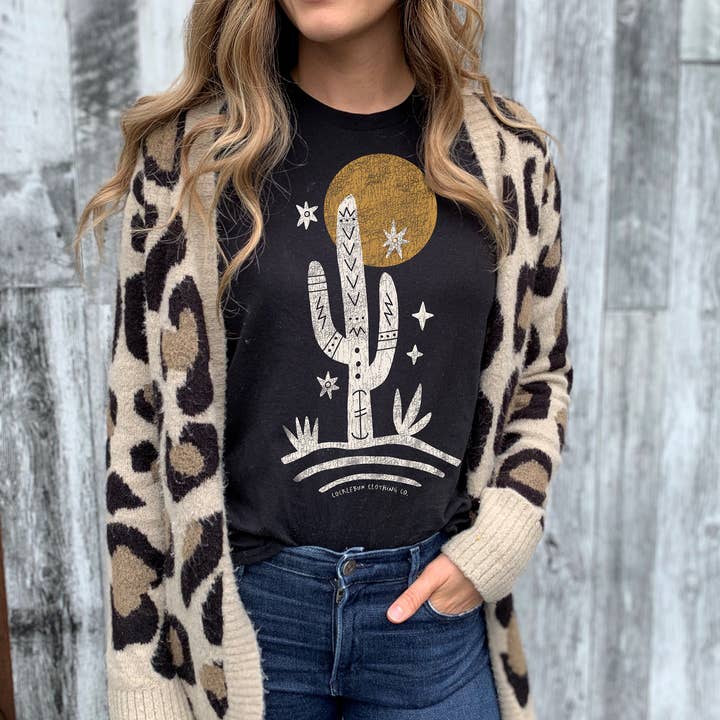 Southwestern Cactus Graphic Tee for wholesale by Cocklebur & Co.