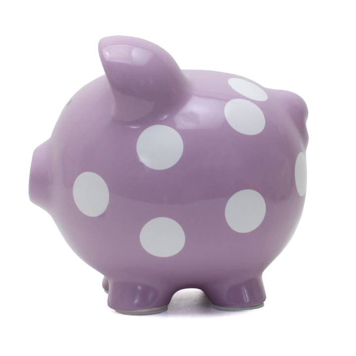 Child To Cherish® - Wholesale Money/Piggy Bank - Kids & Baby - Purple Polka Dot Piggy Bank4