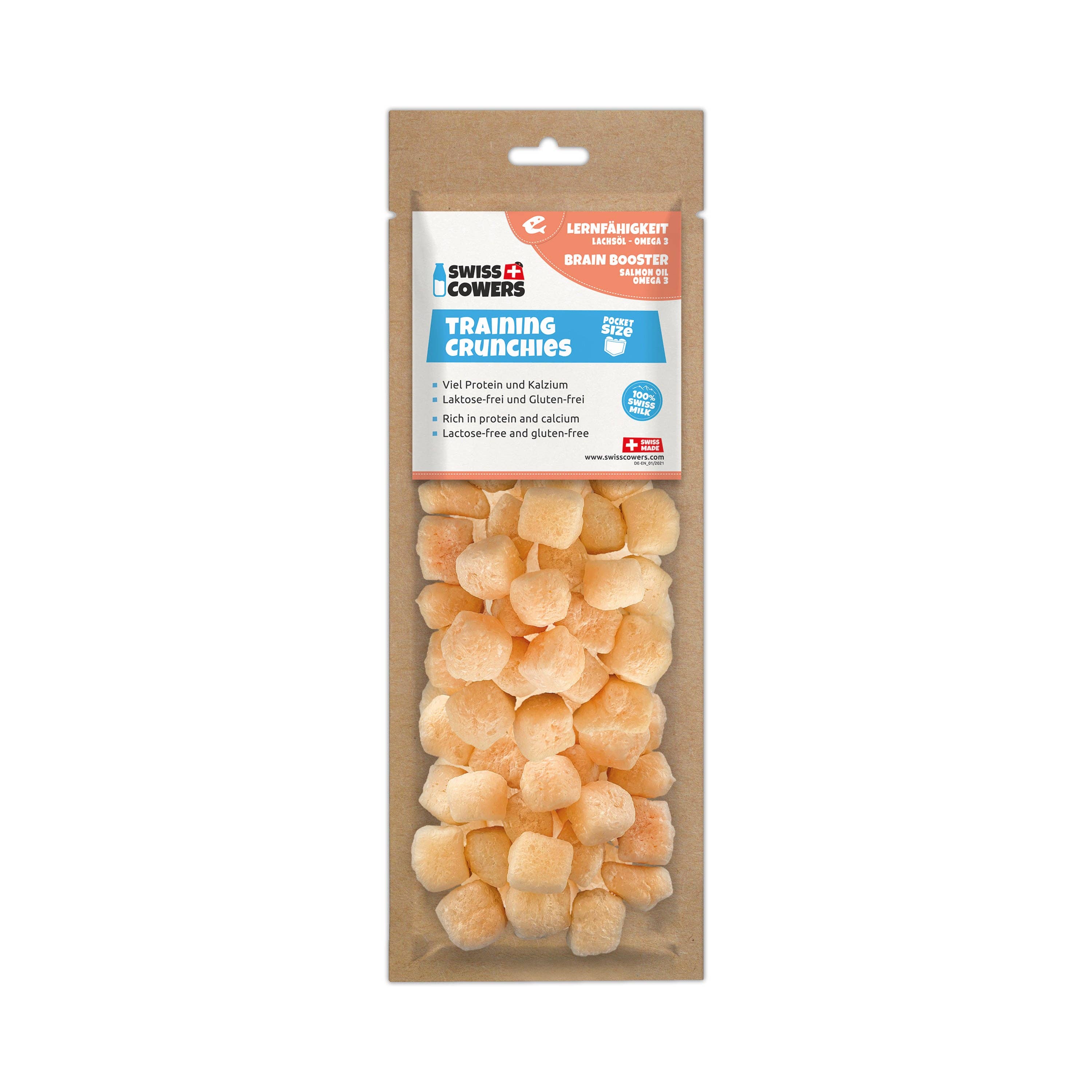 Kproduct4u - Wholesale Pet Treats - Dog - Swisscowers Training Crunchies for Small and Large Dogs, Ideal for Training, Made with 100% Swiss Milk, Lactose-free, Gluten-Free, No Preservatives - Brain Booster, 30g