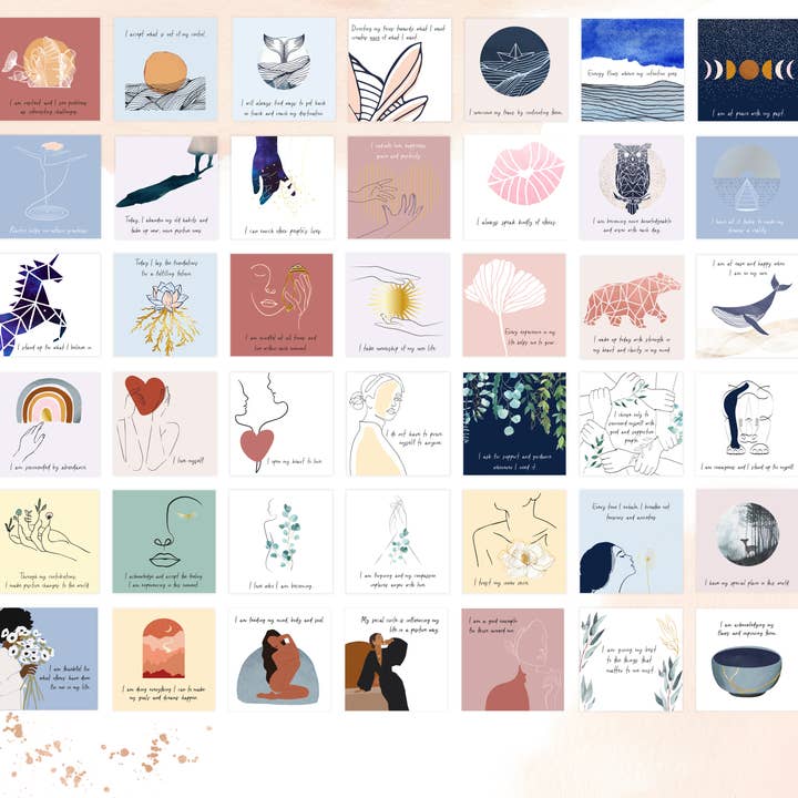 RYVE - Wholesale Tarot Cards - 52 Affirmation Cards - Positive Affirmations Cards for Women1